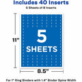 Avery Binder Spine Inserts, 1 Inch Binders, 40 Inserts (89103), Bright, White, 1" Length, 40 / Pack, AVE89103