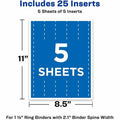 Avery Binder Spine Inserts, 1-1/2 Inch Binders, 25 Inserts (89105), Bright White, 1 1/2" Length, 25 / Pack, AVE89105