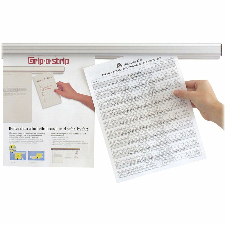 Advantus Grip-A-Strip Mounting Rail - Satin, /BX 6BX/CT — view 1