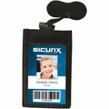 Baumgartens SICURIX ID Neck Pouch Badge Holder Vertical Adjustable Cord Black (55120), BAU55120