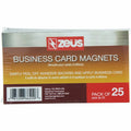 Baumgartens Zeus Adhesive Backed Business Card Magnets 3 1/2" x 2" 25 Pack White, BAU66200