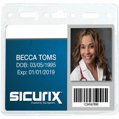 Baumgartens SICURIX Badge Holder, Clear, 50 / Pack — view 1