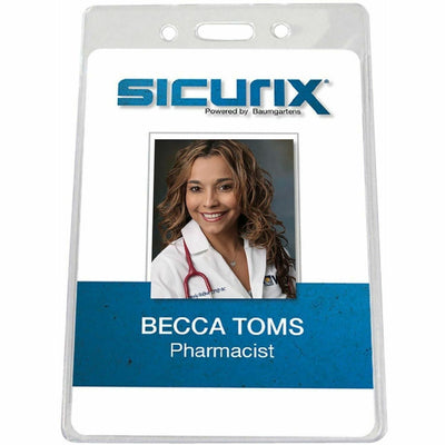 Baumgartens SICURIX Badge Holder, Clear, 50 / Pack — view 1