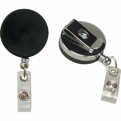 Baumgartens SICURIX Heavy-Duty ID Card Reel with Belt Clip, Black, 12EA/BX 24BX/CT — view 1