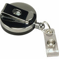 Baumgartens SICURIX Heavy-Duty ID Card Reel with Belt Clip, Black, BAU68814