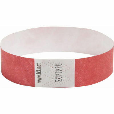 Baumgartens SICURIX Standard Dupont Tyvek Security Wristband, Red, 100 / Pack — view 1
