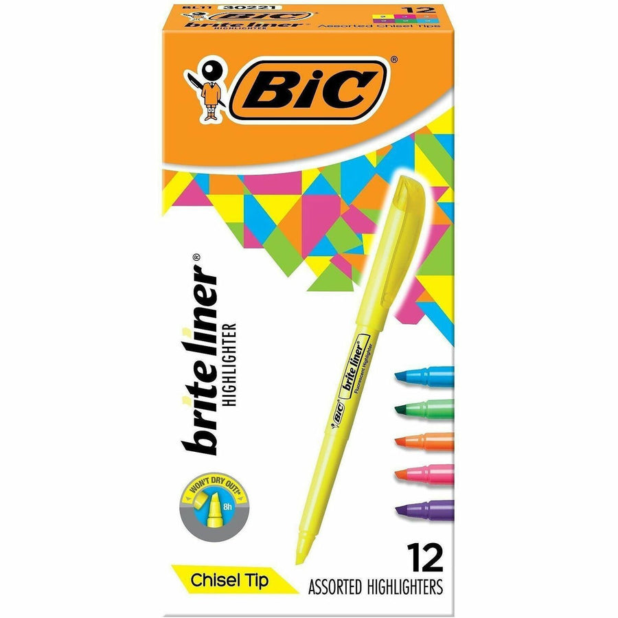 BIC Brite Liner Highlighter, Assorted, 12 / Box — view 1