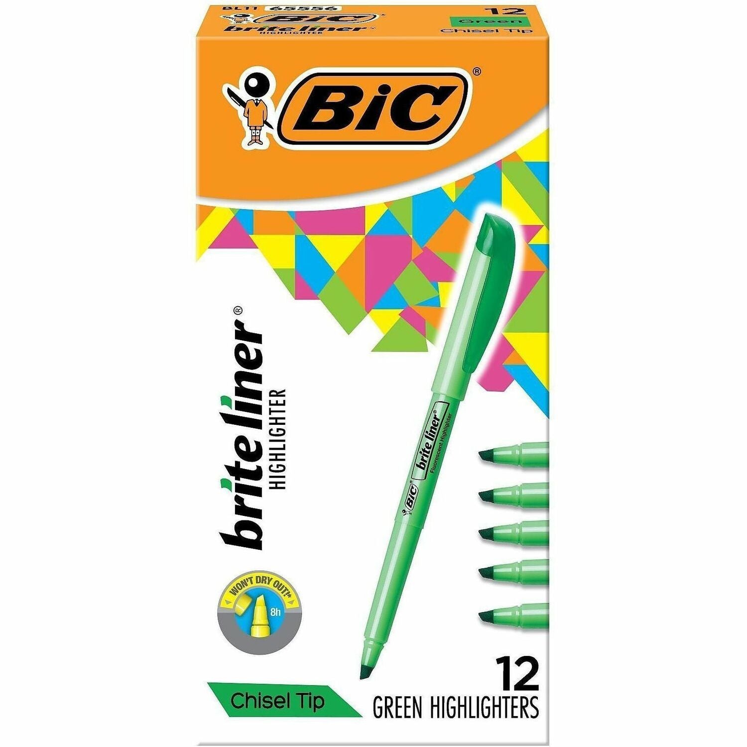 BIC Brite Liner Highlighters, 1 Dozen