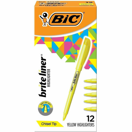 BIC Brite Liner Highlighters, 1 Dozen