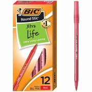BIC Round Stic Ballpoint Pens, 1 Dozen