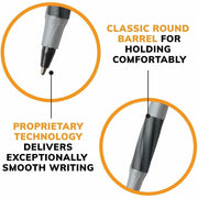 BIC Round Stic Grip Ballpoint Pen, 1 Dozen