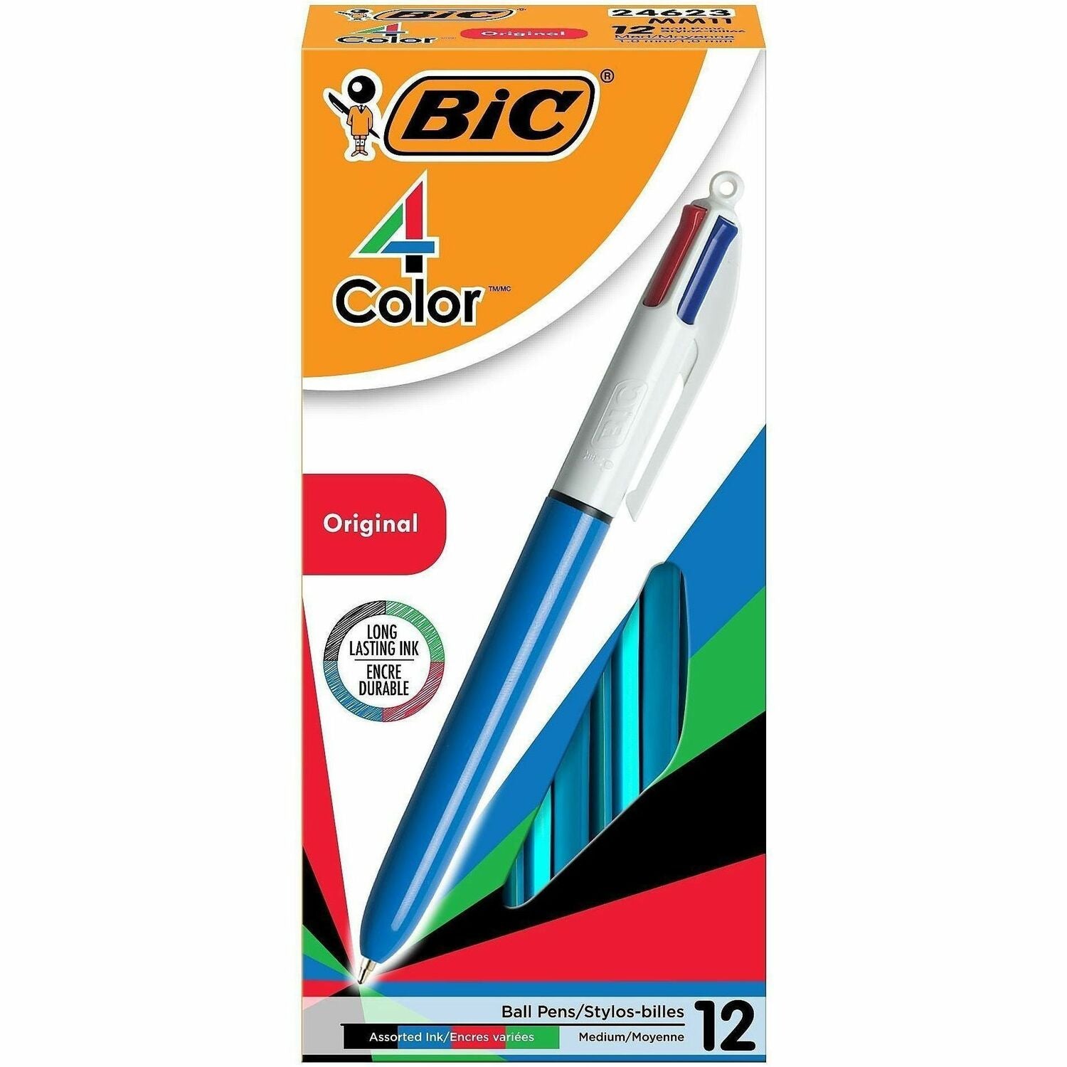 BIC 4-Color Retractable Pen, 1 Box