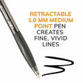 BIC Glide Retractable Pens, 1 Dozen, BICVCG11-BK