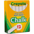 Crayola Anti-Dust Chalk, White, 12 / Box, CYO50-1402