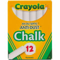 Crayola Anti-Dust Chalk, White, 12 / Box, CYO501402