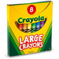 Crayola Large Crayons, Assorted, 8 / Box, CYO52-0080