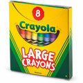 Crayola Large Crayons, Assorted, 8 / Box, CYO52-0080