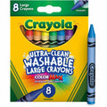 Crayola Kid's 8 Count Large Washable Crayons, Assorted, 8 / Box, CYO52-3280