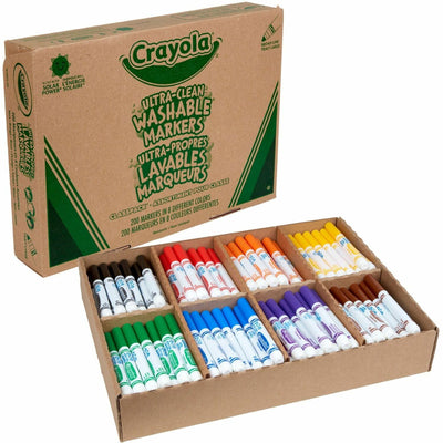 Crayola 8-Color Ultra-Clean Washable Marker Classpack, 200 / Box, CYO58-8200