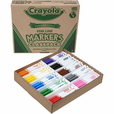 Crayola 10-Color Marker Classpack, 200 / Box, CYO58-8210
