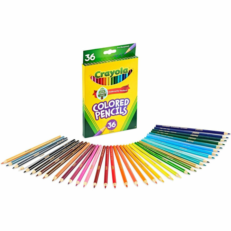 Crayola Presharpened Colored Pencils, 3.3 mm, 36 / Set, CYO68-4036