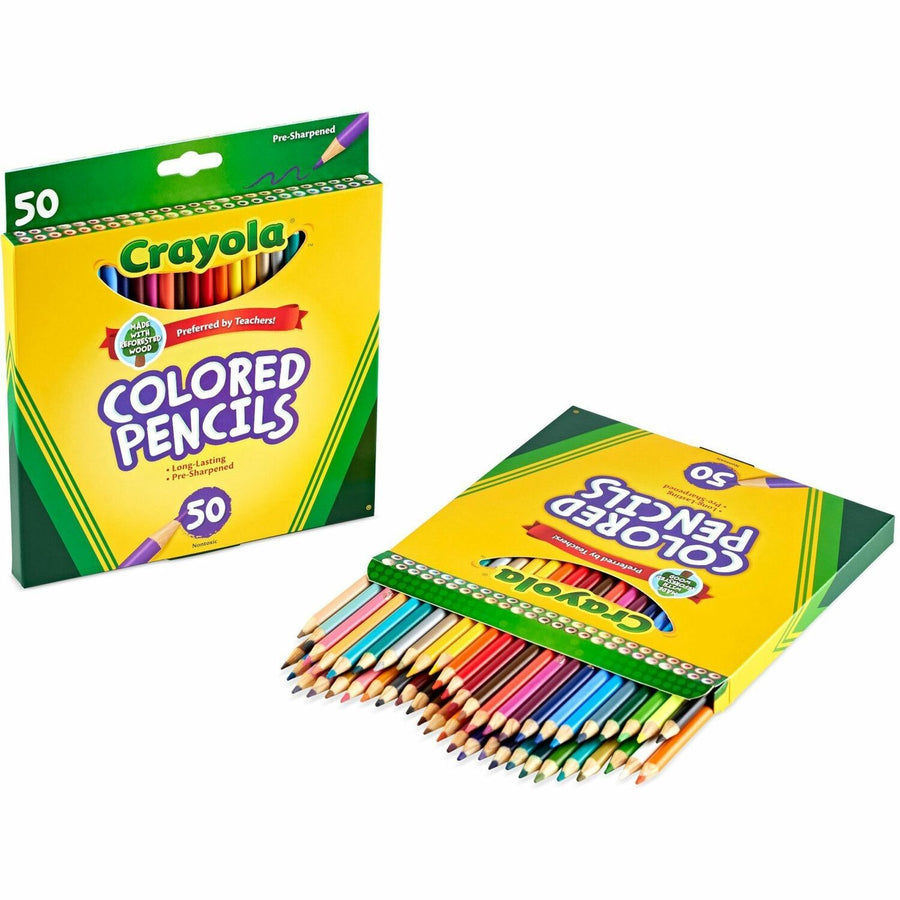 Crayola Presharpened Colored Pencils, 3.3 mm, 50 / Set, CYO684050