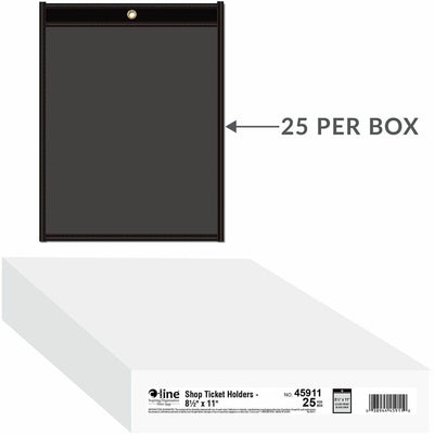 C-Line Letter Vinyl File Pocket, Black, 8 1/2" Width x 11" Length, 25 / Box, CLI45911
