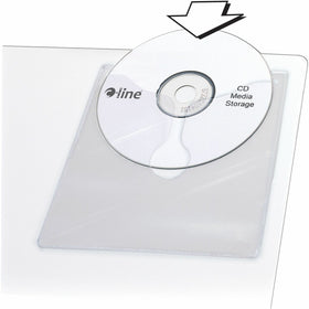 C-Line Self-Adhesive CD/DVD Poly Holders, Clear, 1 Pack, CLI70568