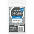 C-Line Adhesive Visitor Name Badges, White, 100 / Box, CLI92245