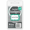 C-Line Self-adhesive Color Border Name Badges, Green, 100 / Box, CLI92263