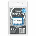 C-Line Self-adhesive Color Border Name Badges, Blue, 100 / Box, CLI92265