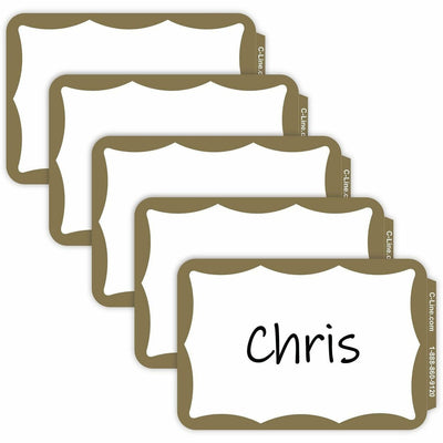 C-Line Self-adhesive Color Border Name Badges, Gold, 100 / Box, CLI92266