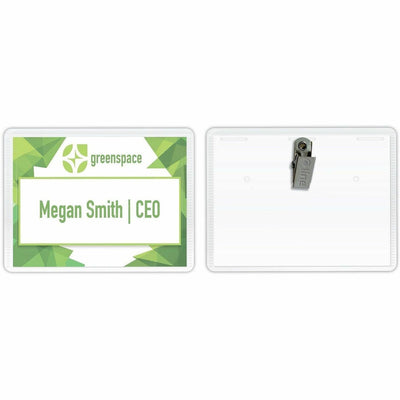 C-Line Laser/Inkjet Clip Style Badge Holder Kits, Clear, 50 / Box — view 1