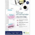 C-Line Time's Up! One-day Visitor Name Badges, White, 100 / Box, CLI97005