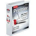 TOPS Cardinal Premier ONE-TOUCH Easy Open Locking Slant-D Rings Binder, White, 8 1/2" Width x 11" Length, CRD10310