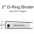 TOPS Cardinal Premier ONE-TOUCH Easy Open Locking Slant-D Rings Binder, White, 8 1/2" Width x 11" Length, CRD10320