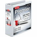 TOPS Cardinal Premier ONE-TOUCH Easy Open Locking Slant-D Rings Binder, White, 8 1/2" Width x 11" Length, CRD10330
