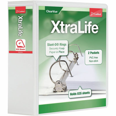 TOPS Cardinal Xtralife ClearVue Locking Slant-D Binder, White, 8 1/2" Width x 11" Length, 6EA/CT — view 1