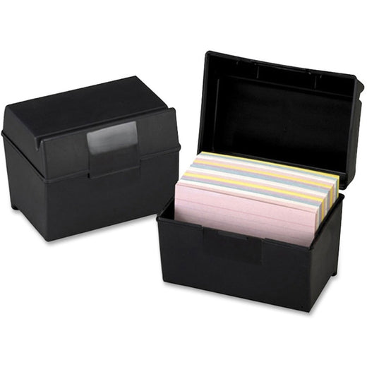 Oxford Plastic Index Card Boxes with Lids, 1 Each