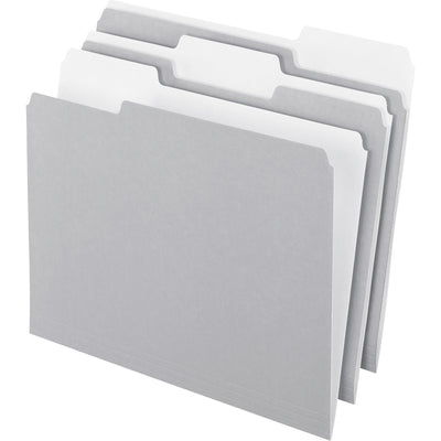 TOPS Pendaflex 1/3 Tab Cut Letter Recycled Top Tab File Folder, Gray, 8 1/2" Width x 11" Length, 100 / Box — view 1