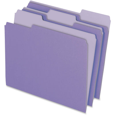 TOPS Pendaflex 1/3 Tab Cut Letter Recycled Top Tab File Folder, Lavender, 8 1/2" Width x 11" Length, 100 / Box — view 1