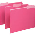 TOPS Pendaflex 1/3 Tab Cut Letter Recycled Top Tab File Folder, Pink, 8 1/2" Width x 11" Length, 100 / Box, PFX15213PIN