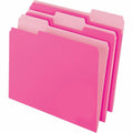 TOPS Pendaflex 1/3 Tab Cut Letter Recycled Top Tab File Folder, Pink, 8 1/2" Width x 11" Length, 100 / Box, PFX15213PIN