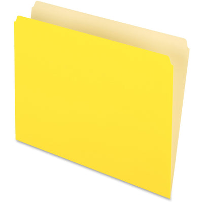 TOPS Pendaflex Letter Recycled Top Tab File Folder, Yellow, 8 1/2" Width x 11" Length, 100 / Box — view 1