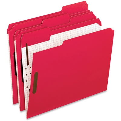 TOPS Pendaflex 1/3 Tab Cut Letter Recycled Top Tab File Folder, Red, 8 1/2" Width x 11" Length, 50 / Box — view 1