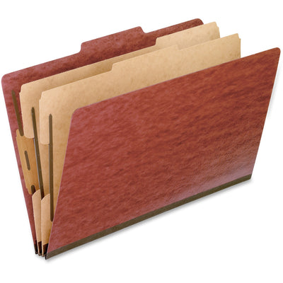 TOPS Pendaflex 2/5 Tab Cut Legal Recycled Classification Folder, Red, 8 1/2" Width x 14" Length, 10 / Box, PFX2257R