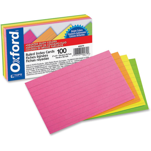 Oxford Neon Index Cards, 1 Pack
