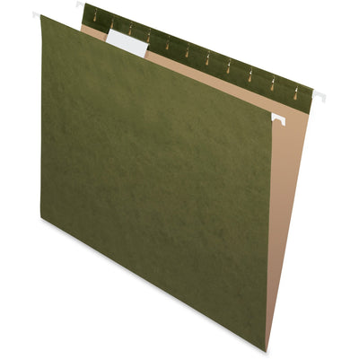 TOPS Pendaflex 1/5 Tab Cut Letter Recycled Hanging Folder, Standard Green, 8 1/2" Width x 11" Length, 25 / Box — view 1