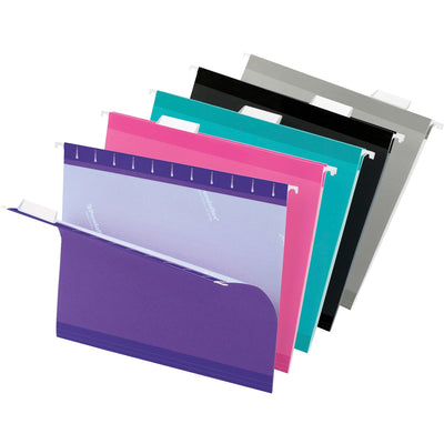 TOPS Pendaflex 1/5 Tab Cut Letter Recycled Hanging Folder, Violet, 8 1/2" Width x 11" Length, 25 / Box — view 1