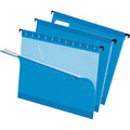 TOPS Pendaflex 1/5 Tab Cut Letter Recycled Hanging Folder, Blue, 8 1/2" Width x 11" Length, 25 / Box, PFX415215BLU